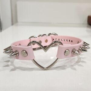 Pink Studded Belt with Heart Design and Buckle